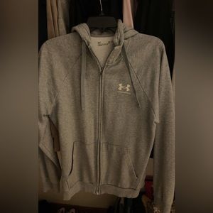 Under Armour Grey Rival Fleece Full Zip Hoodie
